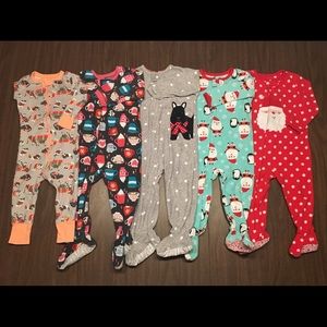 Bundle of Holiday PJs baby girl size 12-18 months